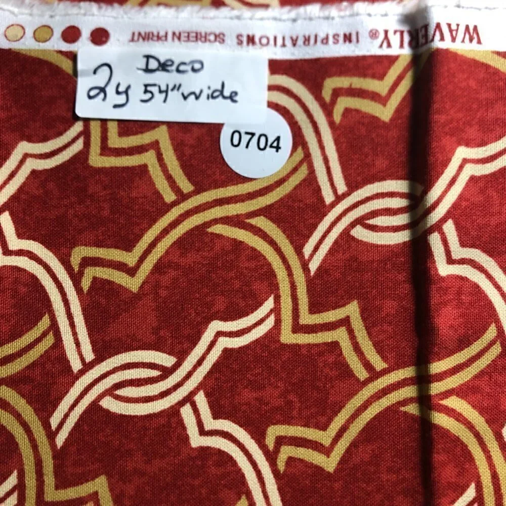 🛒 $18 Home Decorative Fabric Upholstery Material Waverly Burgundy & Gold #704